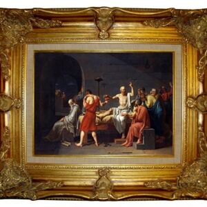 Classic Art Print with Red and Blue Tones